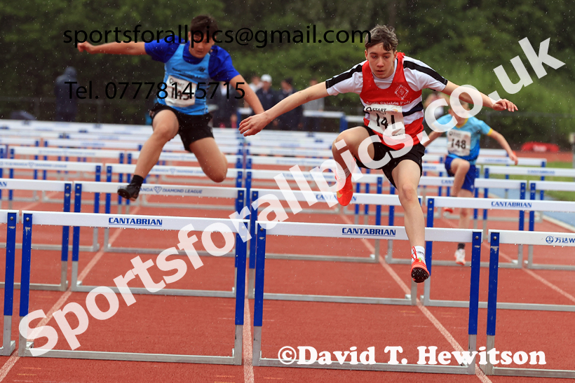 Hurdles, 2026 North Eastern Track and Field Champs, Shildon, County Durham. Photo: David T. Hewitson/Sports for All Pics